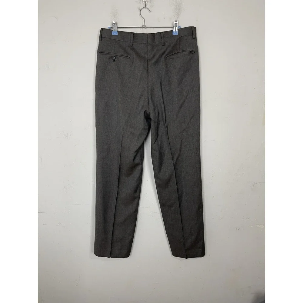 Jos‎ A Bank Mens Suit 40R Jacket & Pants Set Gray Plaid 2 Piece US 33 Waist